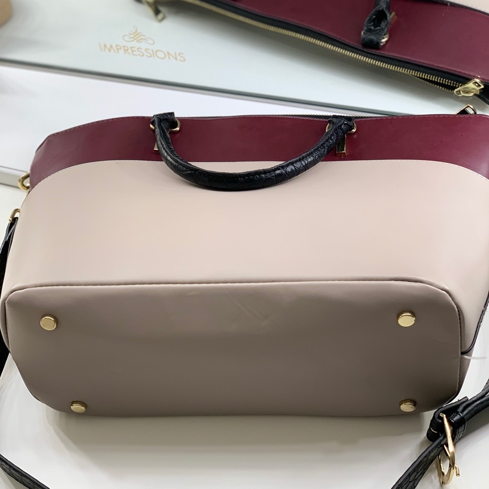 H&M Wine and tan Tote! Perfect for fall